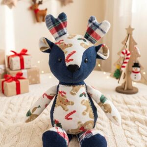 Χριστουγεννιάτικο αναμνηστικό ελαφάκι Christmas Memory Reindeer από βρεφικά ρουχαλάκια